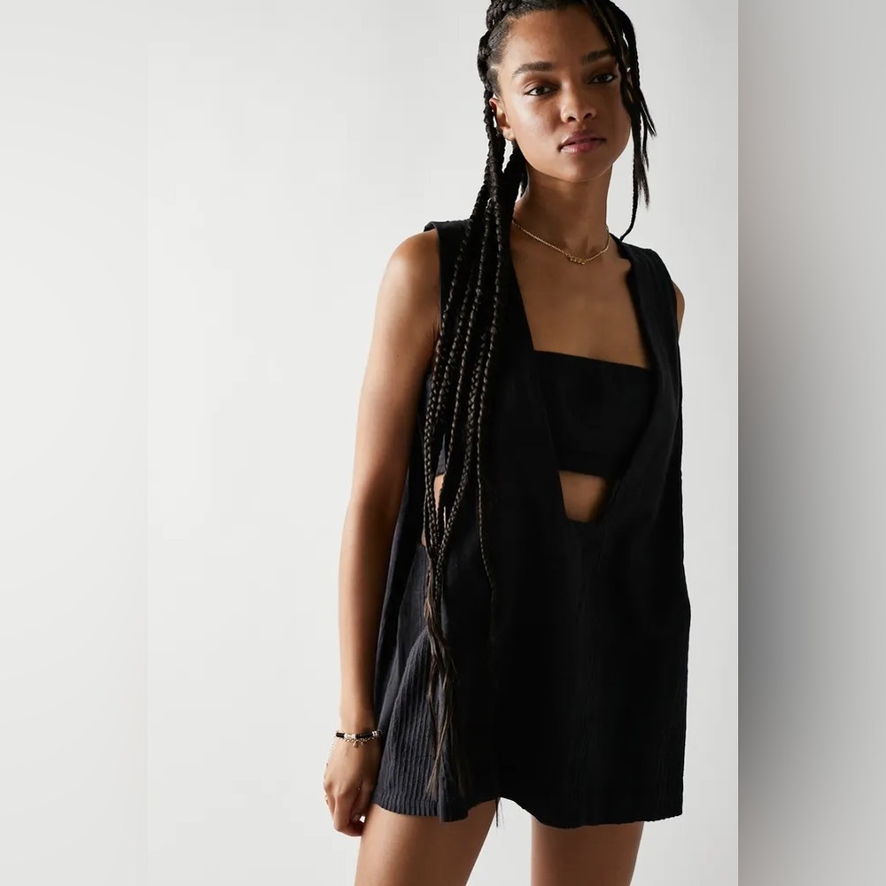 Free People Black Sleeveless Jumpsuit